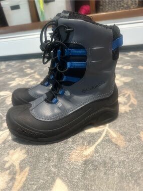 Columbia Kids Gray and Blue Waterproof Snow Boots